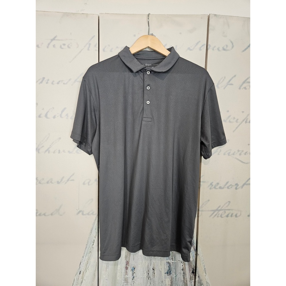 Mizzen+Main Polo Shirt‎ Large Dark Gray Performance Stretch Golf Athletic